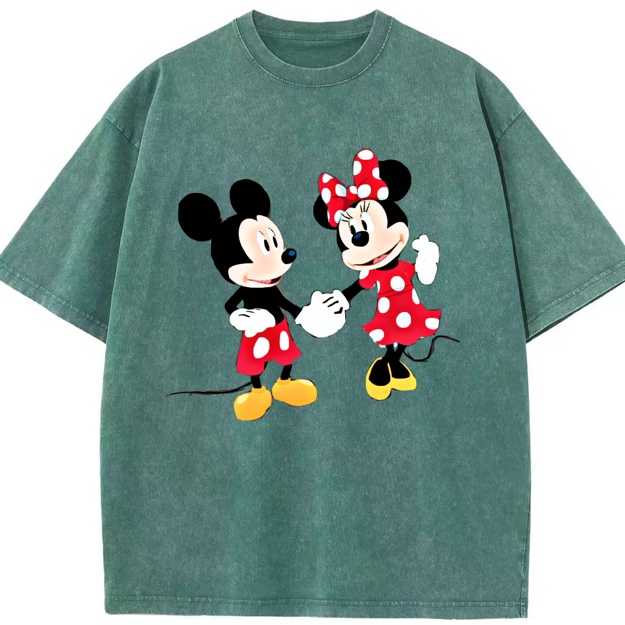 （画像用） ミッキーマウス Mickey Mouse 綿100% ヴィンテージ風 半袖Tシャツ（フロントプリント）